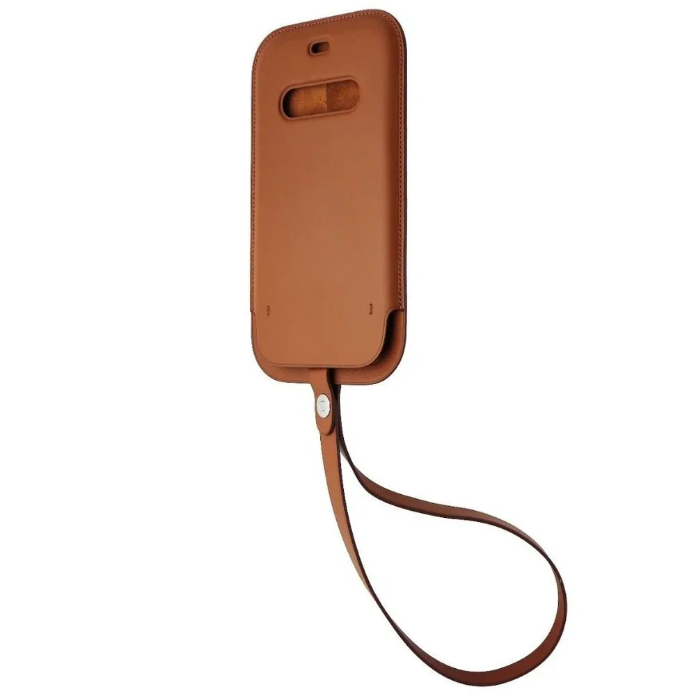 NEW Apple Leather Sleeve Case with MagSafe for iPhone 12 & 12 Pro - Saddle Brown